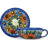 Polish Pottery Boleslawiec Stoneware Bouillon Cup With Saucer 148 Cer maz UNIKAT pattern D114 H0800H