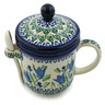 Polish Pottery Boleslawiec Stoneware Brewing Mug With Spoon GU1175 Zaklady Ceramiczne UNIKAT pattern 160ART H4973I