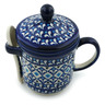 Polish Pottery Boleslawiec Stoneware Brewing Mug With Spoon GU1175 Zaklady Ceramiczne pattern 217A H4168I
