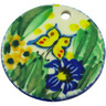 Polish Pottery Boleslawiec Stoneware Circle Pendant B54 Ceramika Artystyczna UNIKAT pattern U2211 H3896G