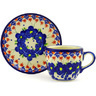 Polish Pottery Boleslawiec Stoneware Cup With Saucer 157+49 Cer maz pattern D52 H2482G