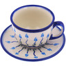 Polish Pottery Boleslawiec Stoneware Cup With Saucer 48+49 Cer maz pattern D107 H0380H