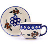Polish Pottery Boleslawiec Stoneware Cup With Saucer 48+49 Cer maz pattern D97 H0408H
