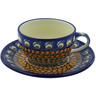 Polish Pottery Boleslawiec Stoneware Cup With Saucer 767 Ceramika Artystyczna UNIKAT pattern U80 H9741E
