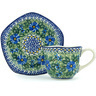 Polish Pottery Boleslawiec Stoneware Cup With Saucer 774 Ceramika Artystyczna UNIKAT pattern U1012 H5073H