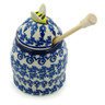 Polish Pottery Boleslawiec Stoneware Honey Jar With Dipper 253 Cer maz pattern D148 H2851I