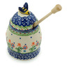Polish Pottery Boleslawiec Stoneware Honey Jar With Dipper 253 Cer maz pattern D19 H1859I