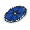 Polish Pottery Boleslawiec Stoneware Oval Pendant B52 Ceramika Artystyczna UNIKAT pattern U408 H5831G