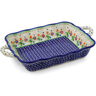 Polish Pottery Boleslawiec Stoneware Rectangular Baker With Handles 114 Cer maz pattern D19 H3770E