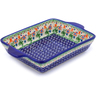 Polish Pottery Boleslawiec Stoneware Rectangular Baker With Handles 242 Cer maz pattern D19 H0276I