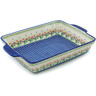 Polish Pottery Boleslawiec Stoneware Rectangular Baker With Handles 243 Cer maz pattern D19 H0050I