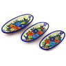 Polish Pottery Boleslawiec Stoneware Set Of 3 Nesting Condiment Dishes 68+69+70 Cer maz UNIKAT pattern D86 H9643F