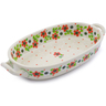 Polish Pottery Stoneware BAKER OVAL W/HANDLES