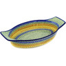 Polish Pottery Stoneware BAKER OVAL W/HANDLES