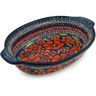 Polish Pottery Stoneware BAKER OVAL W/HANDLES