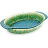 Polish Pottery Stoneware BAKER OVAL W/HANDLES