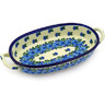 Polish Pottery Stoneware BAKER OVAL W/HANDLES