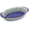 Polish Pottery Stoneware BAKER OVAL W/HANDLES