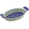 Polish Pottery Stoneware BAKER OVAL W/HANDLES