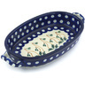 Polish Pottery Stoneware BAKER OVAL W/HANDLES