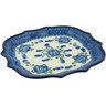 Polish Pottery 8 Point Plate Blue Poppies