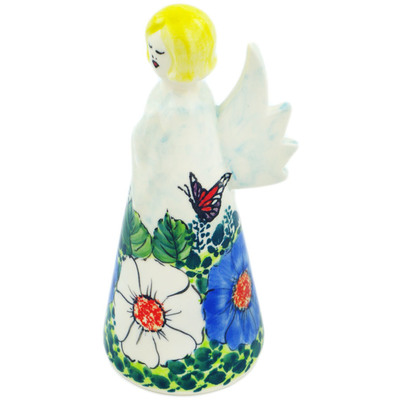 Polish Pottery Angel Figurine 7&quot; Monarch In The Poppies UNIKAT