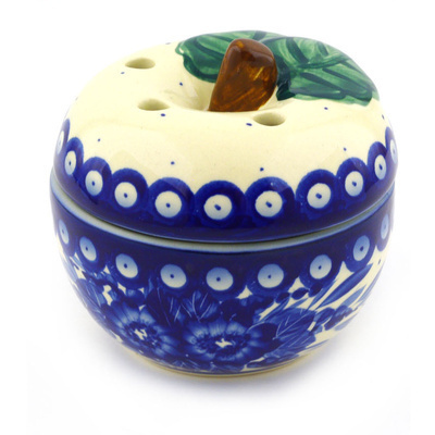 Polish Pottery Apple Shaped Jar 4&quot; UNIKAT
