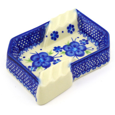 Polish Pottery Ashtray 5&quot; Bleu-belle Fleur