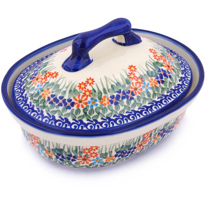 Polish Pottery Baker with Cover 10&quot; Blissful Daisy