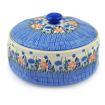 Polish Pottery Baker with Cover 10&quot;