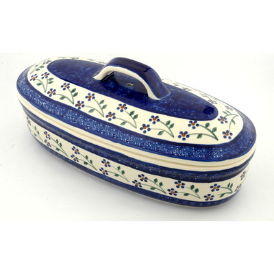 Polish Pottery Baker with Cover 14&quot; Whimsical