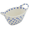 Polish Pottery Basket 9&quot; Starburst Americana