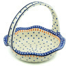 Polish Pottery Basket with Handle 11&quot; Classic Americana