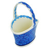 Polish Pottery Basket with Handle 7&quot; Deep Into The Blue Sea