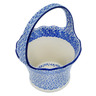 Polish Pottery Basket with Handle 8&quot; Raindrops UNIKAT