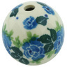 Polish Pottery Bead 1&quot; Blue Rose