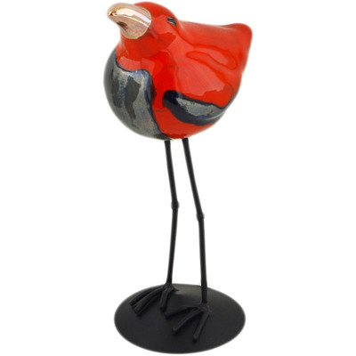 Ceramic Bird Figurine 15&quot; Red