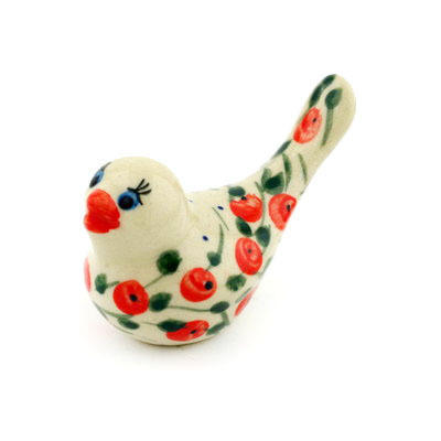 Polish Pottery Bird Figurine 3&quot;