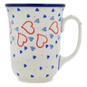 Polish Pottery Bistro Mug Blooming Hearts