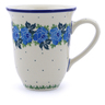 Polish Pottery Bistro Mug Blue Rose