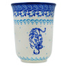 Polish Pottery Bistro Mug Cobalt Tiger