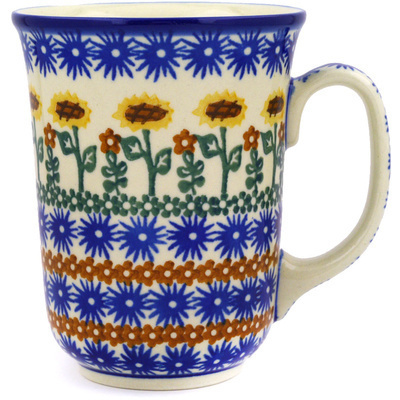 Polish Pottery Bistro Mug Field Of Sunflowers