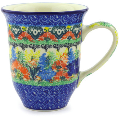 Polish Pottery Bistro Mug Floral Bounty UNIKAT