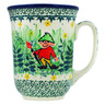 Polish Pottery Bistro Mug Green Tranquility UNIKAT
