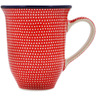 Polish Pottery Bistro Mug Red Sea UNIKAT