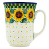Polish Pottery Bistro Mug Summer Sunflower UNIKAT