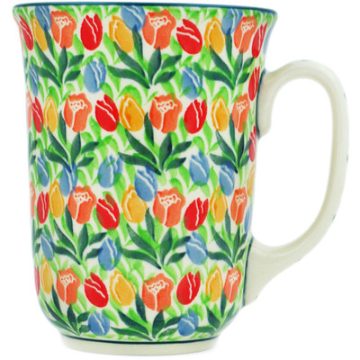 Polish Pottery Bistro Mug Tulip Cascade UNIKAT