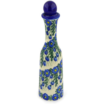 Polish Pottery Bottle 13 oz Blue Velvet Gardens