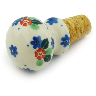 Polish Pottery Bottle Stopper 2&quot; A Touch Of Spring