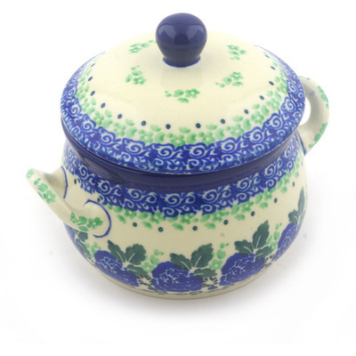 Polish Pottery Bouillon Cup with Lid 12 oz
